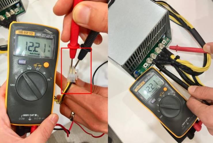 Guided multimeter testing on CO2 laser power supply
